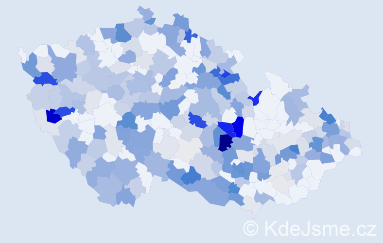 Příjmení: 'Krištof', počet výskytů 842 v celé ČR