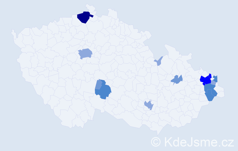 Příjmení: 'Ludvik', počet výskytů 34 v celé ČR