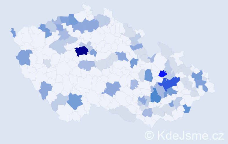 Příjmení: 'Mišáková', počet výskytů 244 v celé ČR