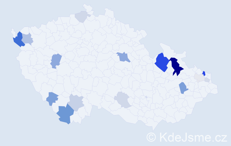 Příjmení: 'Košiková', počet výskytů 47 v celé ČR