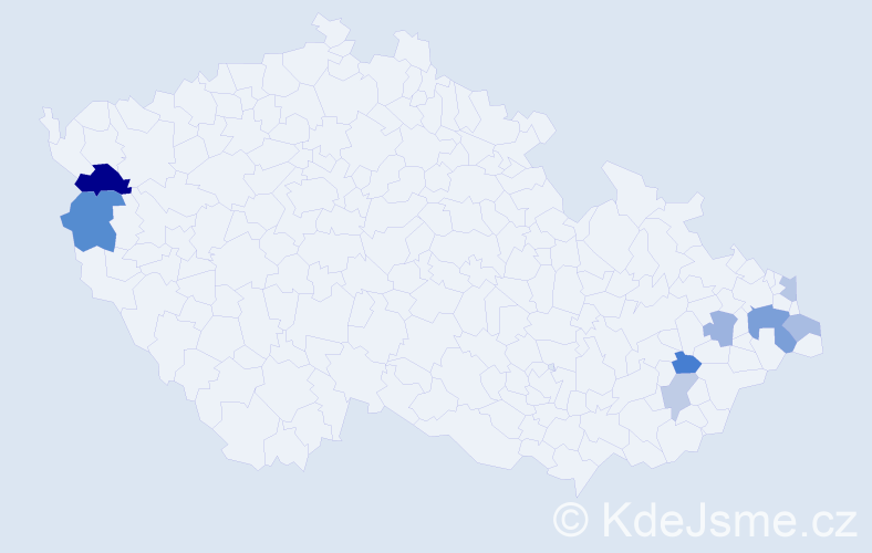 Příjmení: 'Trúchlá', počet výskytů 13 v celé ČR