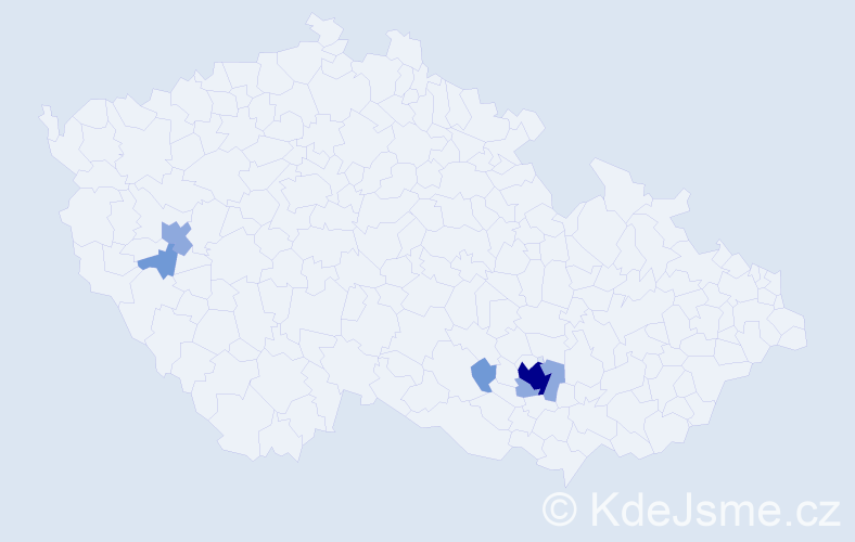 Příjmení: 'Tupa', počet výskytů 17 v celé ČR