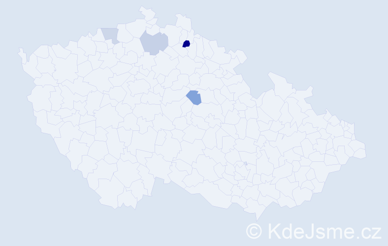 Příjmení: 'Fenyešová', počet výskytů 5 v celé ČR