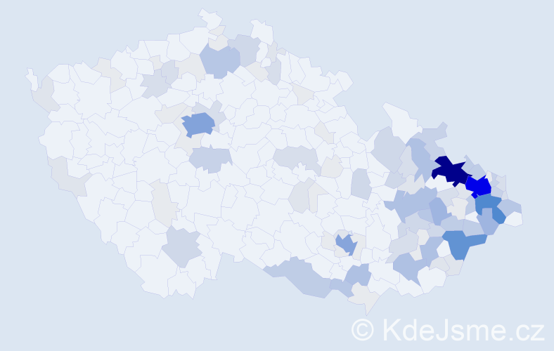 Příjmení: 'Kalus', počet výskytů 434 v celé ČR