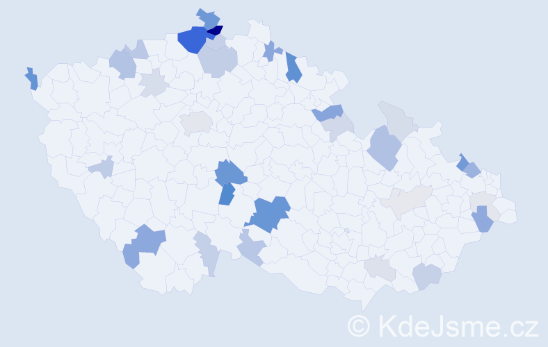 Příjmení: 'Čičáková', počet výskytů 107 v celé ČR