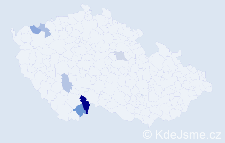 Příjmení: 'Elexhauser', počet výskytů 9 v celé ČR