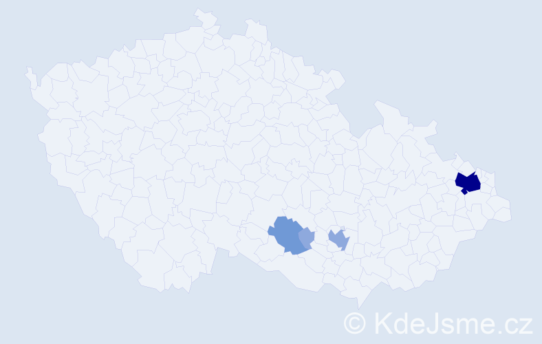 Příjmení: 'Hromicová', počet výskytů 10 v celé ČR