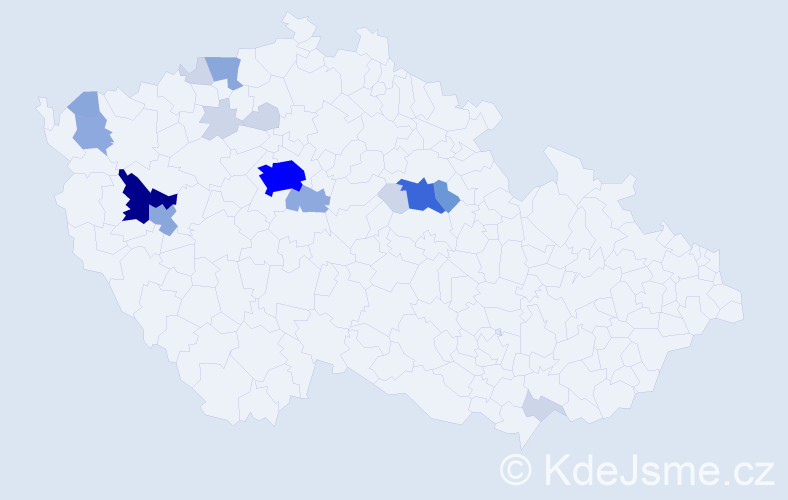 Příjmení: 'Kušičková', počet výskytů 56 v celé ČR