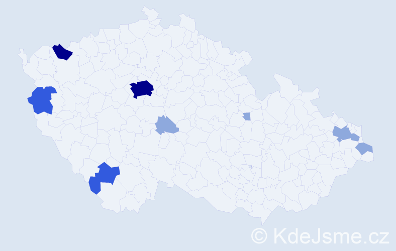 Příjmení: 'Szarková', počet výskytů 21 v celé ČR