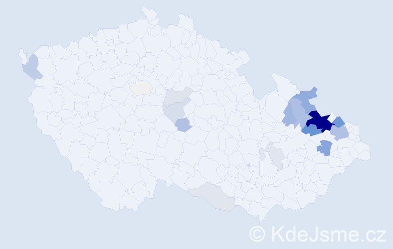 Příjmení: 'Toška', počet výskytů 66 v celé ČR