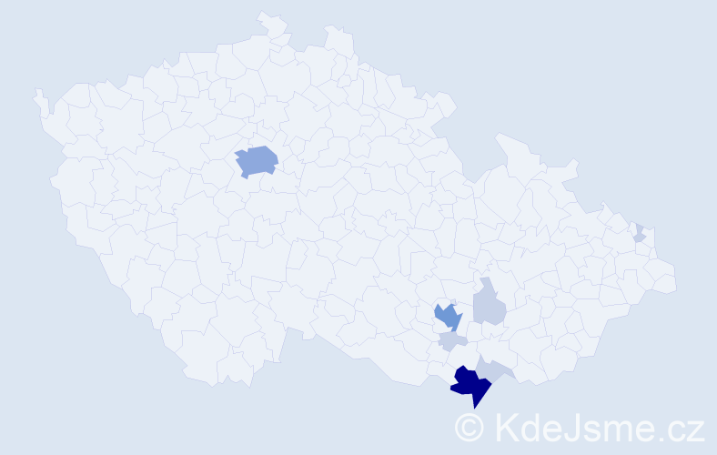 Příjmení: 'Barančicová', počet výskytů 22 v celé ČR