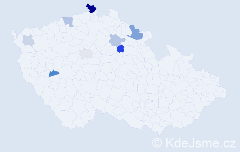 Příjmení: 'Dreveniaková', počet výskytů 19 v celé ČR