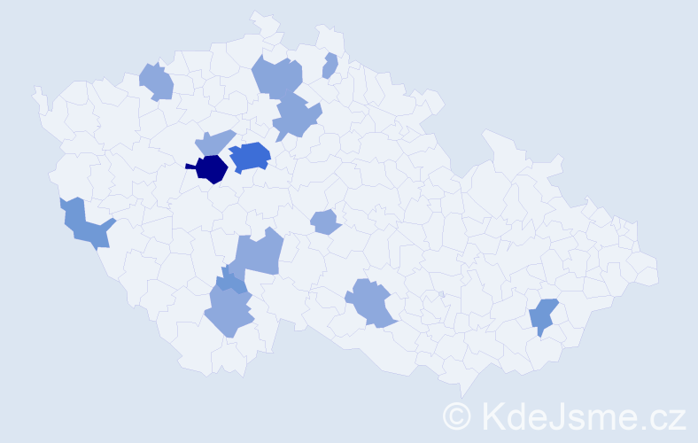 Příjmení: 'Kusbachová', počet výskytů 34 v celé ČR