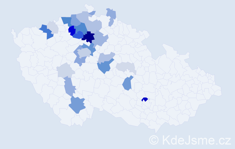 Příjmení: 'Vokálková', počet výskytů 102 v celé ČR