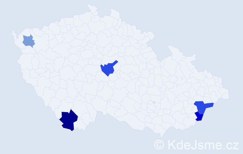 Příjmení: 'Proisl', počet výskytů 15 v celé ČR