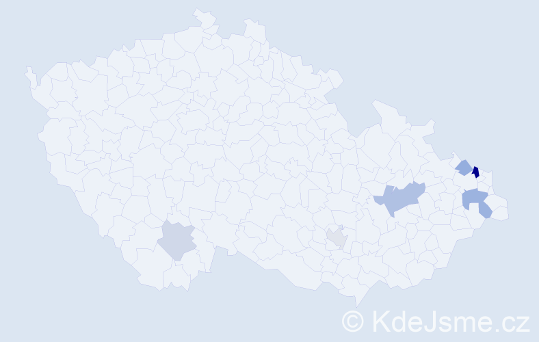 Příjmení: 'Repecká', počet výskytů 11 v celé ČR