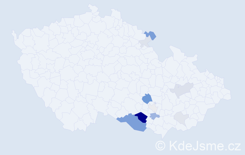 Příjmení: 'Kotrnec', počet výskytů 31 v celé ČR