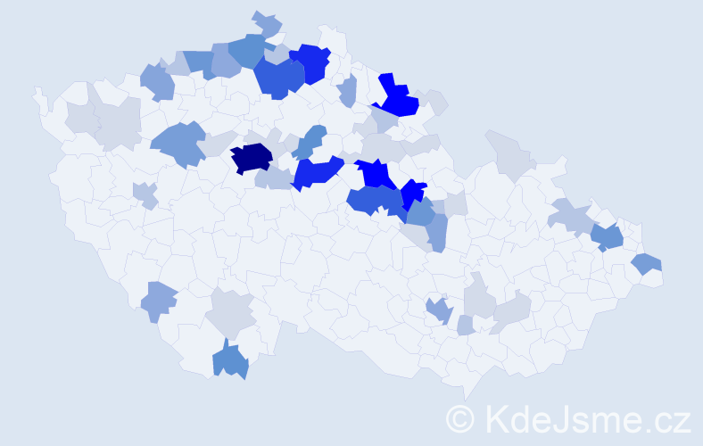 Příjmení: 'Košnarová', počet výskytů 204 v celé ČR