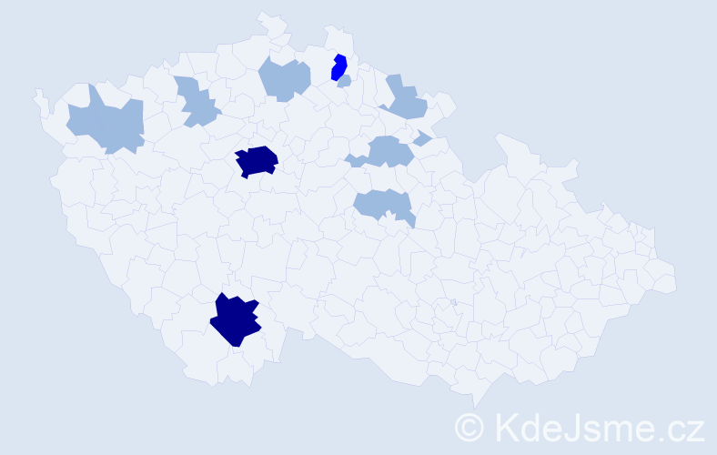 Příjmení: 'Spurová', počet výskytů 21 v celé ČR