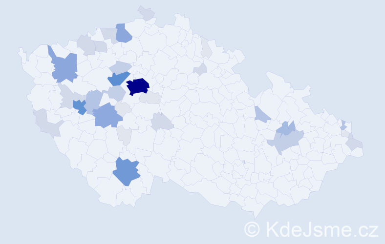 Příjmení: 'Vavroch', počet výskytů 142 v celé ČR