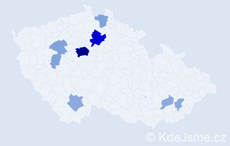 Příjmení: 'Krabsová', počet výskytů 24 v celé ČR