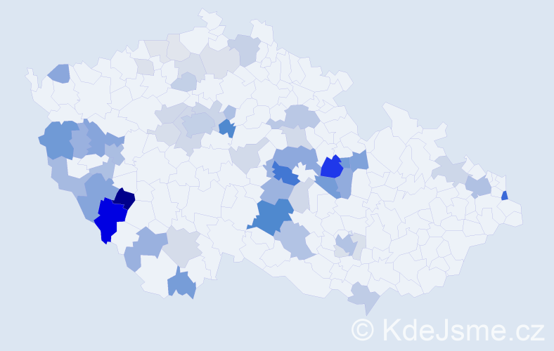 Příjmení: 'Lašková', počet výskytů 160 v celé ČR