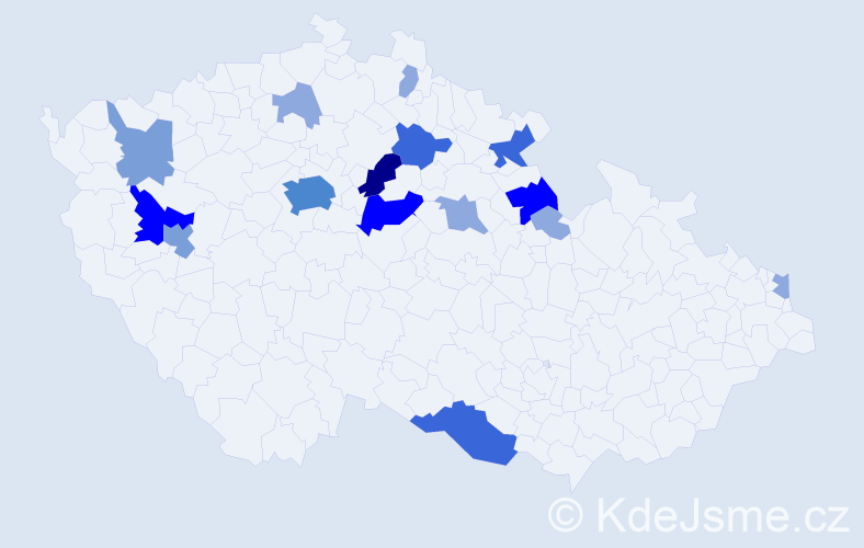 Příjmení: 'Zábrahová', počet výskytů 46 v celé ČR