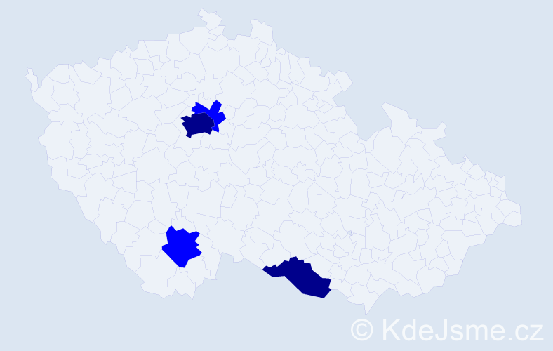 Příjmení: 'Borodáč', počet výskytů 6 v celé ČR