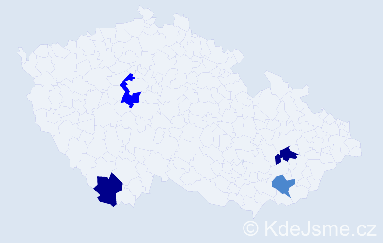 Příjmení: 'Baitar', počet výskytů 9 v celé ČR