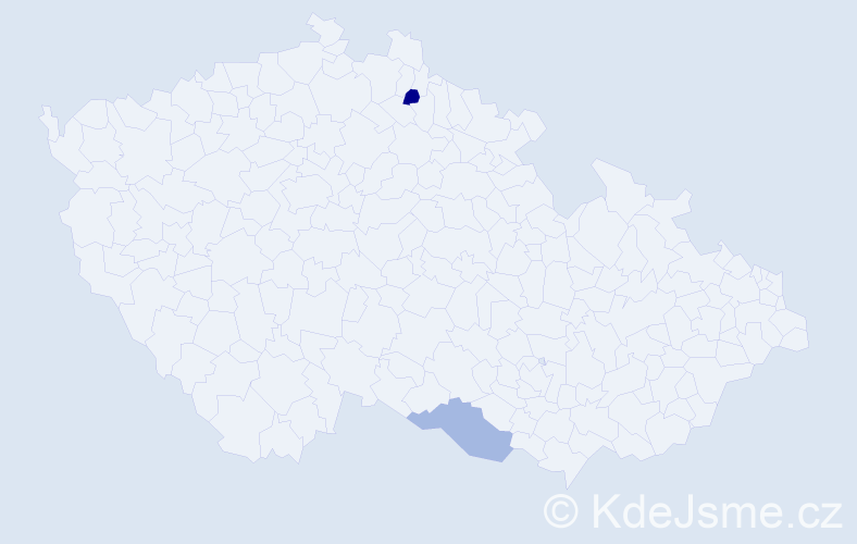 Příjmení: 'Dörndorferová', počet výskytů 2 v celé ČR