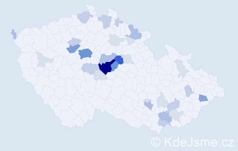 Příjmení: 'Balán', počet výskytů 102 v celé ČR