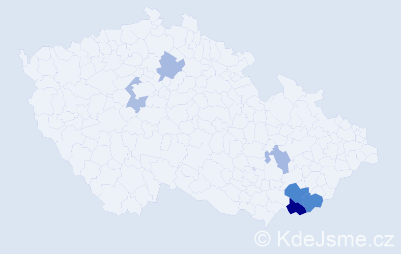 Příjmení: 'Fňašková', počet výskytů 11 v celé ČR
