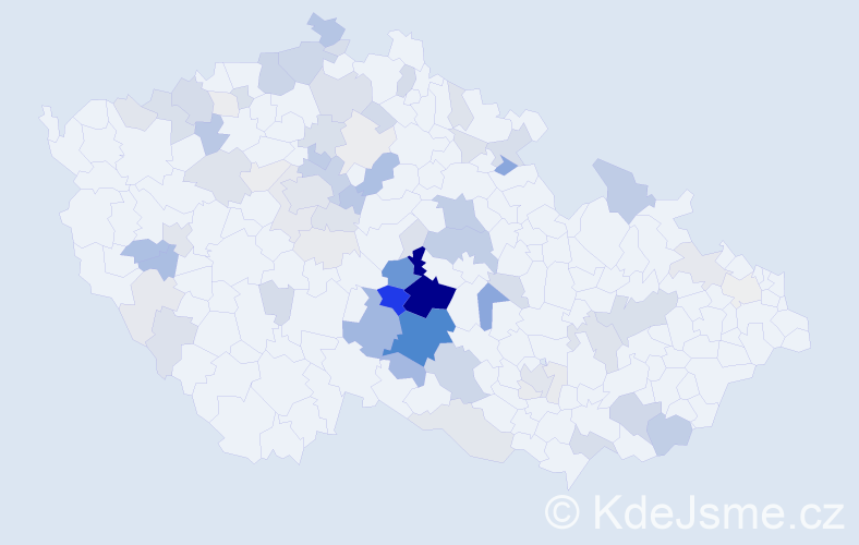 Příjmení: 'Krpálek', počet výskytů 286 v celé ČR