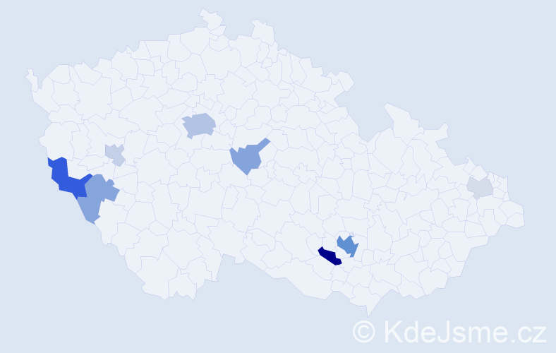 Příjmení: 'Fuller', počet výskytů 23 v celé ČR