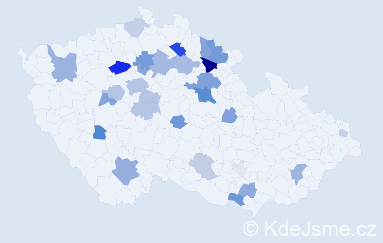 Příjmení: 'Hainová', počet výskytů 63 v celé ČR