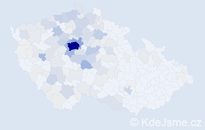 Příjmení: 'Srb', počet výskytů 773 v celé ČR