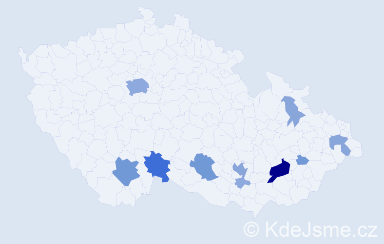 Příjmení: 'Rudá', počet výskytů 31 v celé ČR