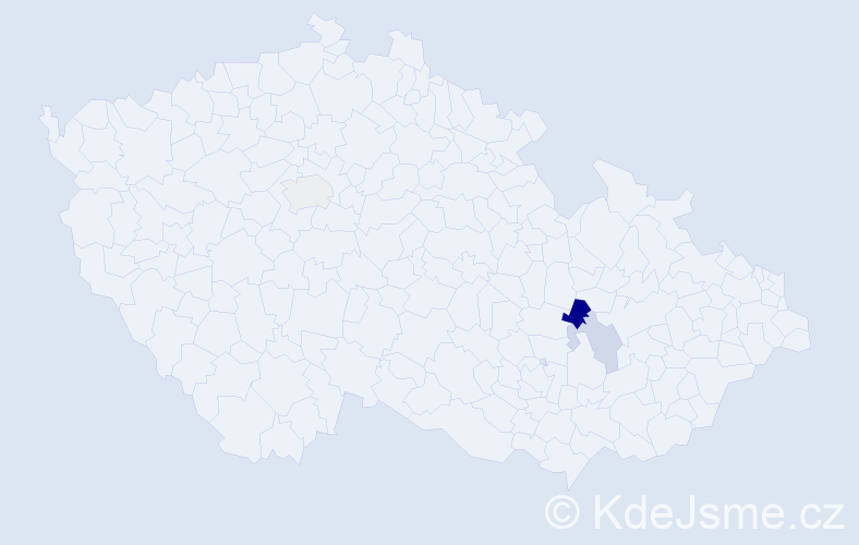Příjmení: 'Zajma', počet výskytů 4 v celé ČR