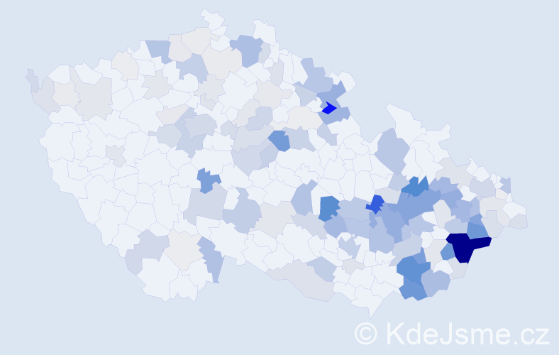 Příjmení: 'Mazáč', počet výskytů 507 v celé ČR