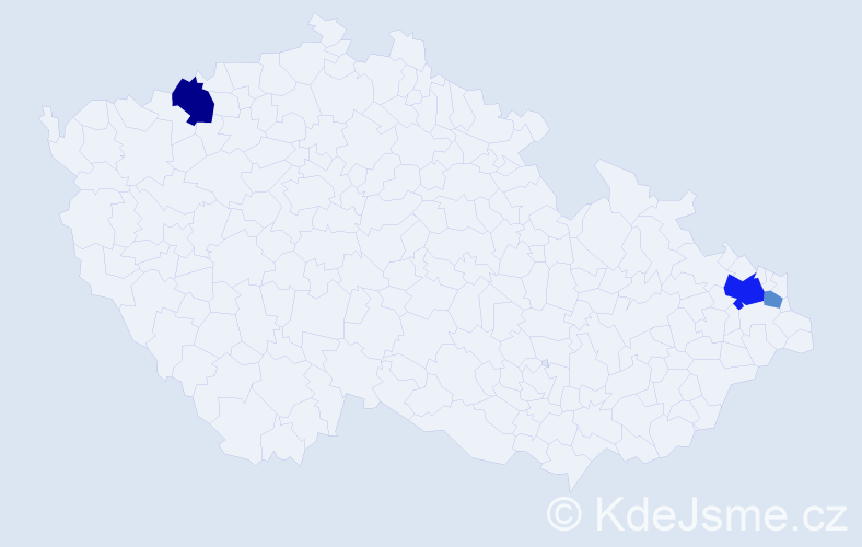 Příjmení: 'Ernesová', počet výskytů 7 v celé ČR