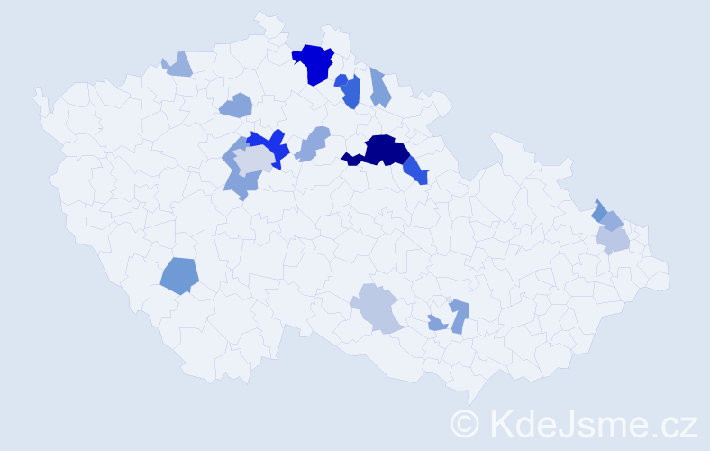 Příjmení: 'Cellerová', počet výskytů 61 v celé ČR