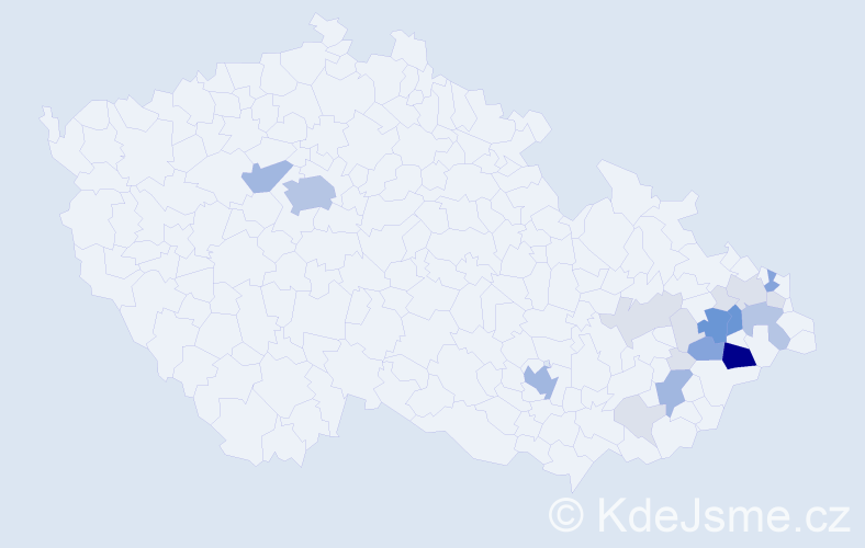 Příjmení: 'Pomklová', počet výskytů 80 v celé ČR