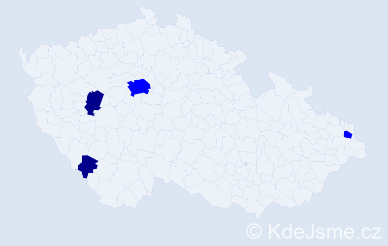 Příjmení: 'Aisner', počet výskytů 6 v celé ČR