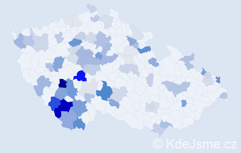 Příjmení: 'Kurz', počet výskytů 216 v celé ČR