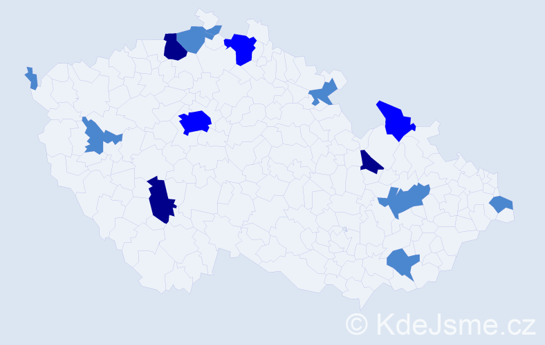 Příjmení: 'Basarabová', počet výskytů 23 v celé ČR