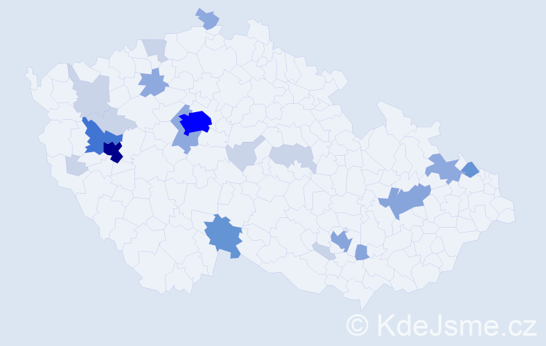 Příjmení: 'Kolečko', počet výskytů 64 v celé ČR