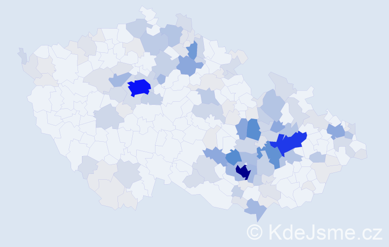 Příjmení: 'Crha', počet výskytů 567 v celé ČR