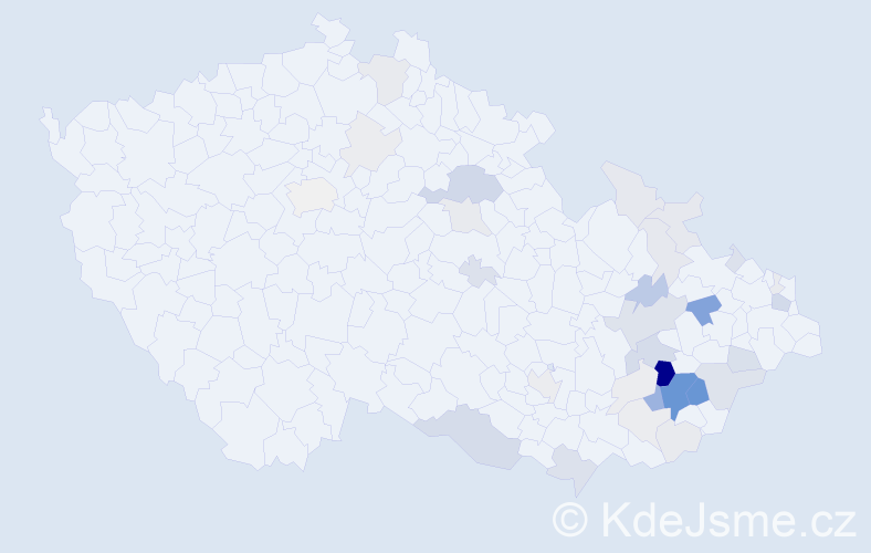 Příjmení: 'Cholasta', počet výskytů 138 v celé ČR
