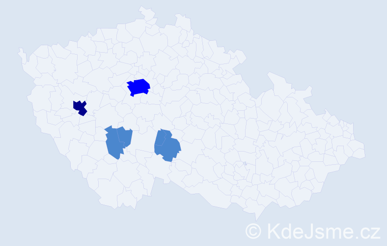 Příjmení: 'Přástková', počet výskytů 9 v celé ČR