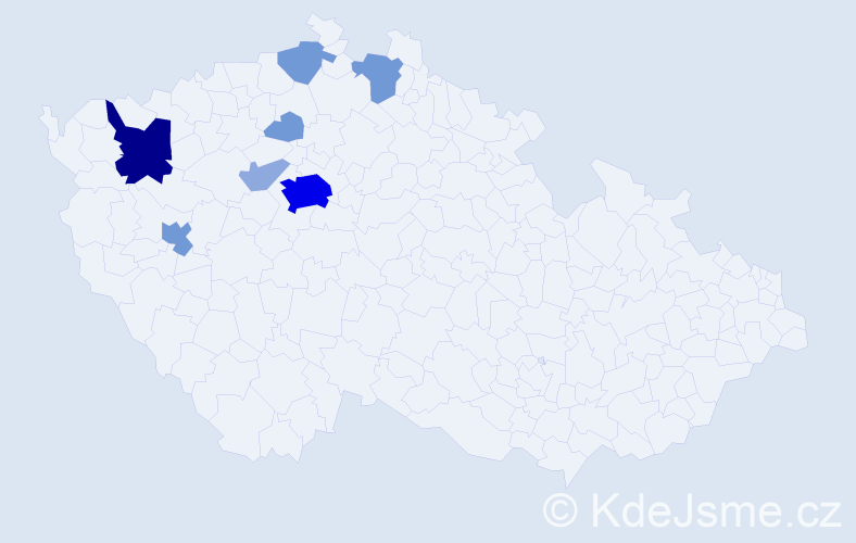Příjmení: 'Lintimer', počet výskytů 20 v celé ČR